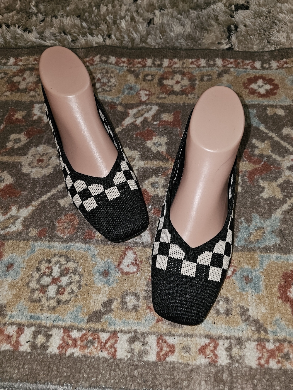 VIVAIA 'Margot' NEW!! Gorgeous Black/Cream Check Slipons 6/36.5 NWOB!